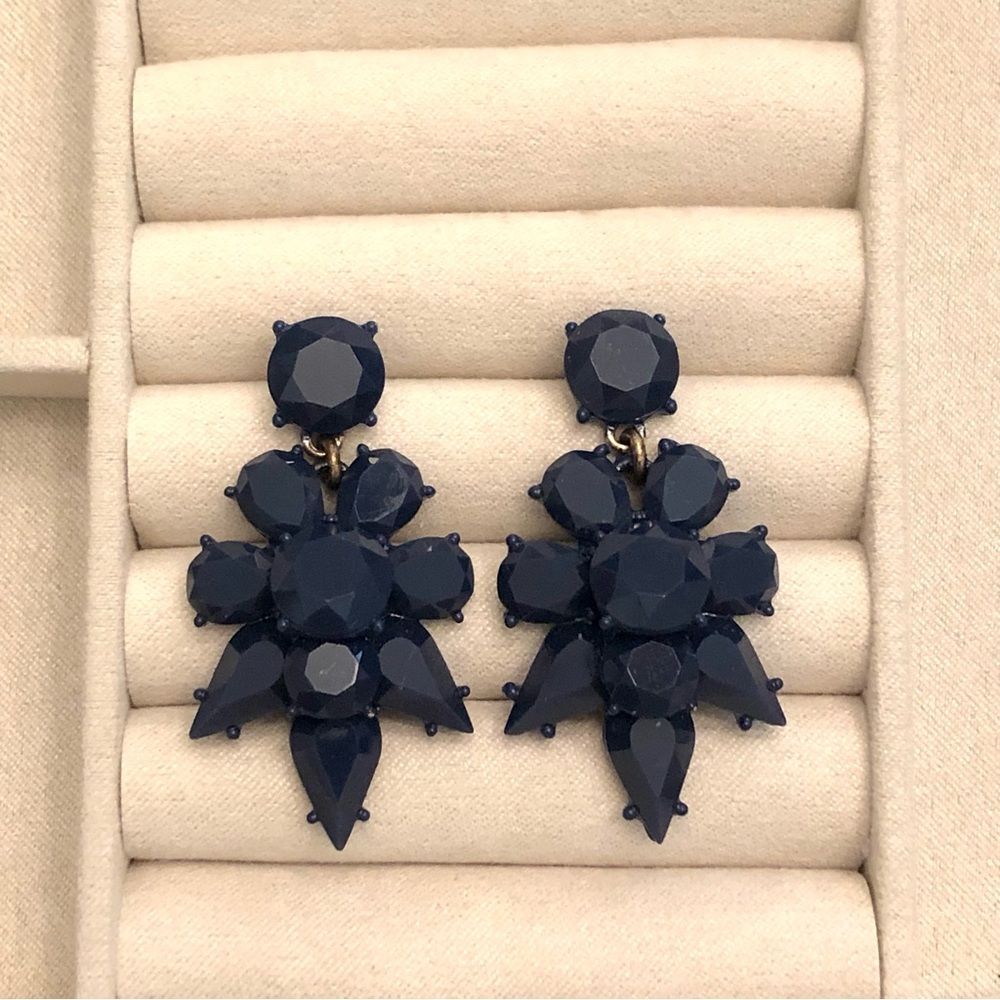 J.Crew | Cluster Drop Earrings | Dark Navy | 2” Length